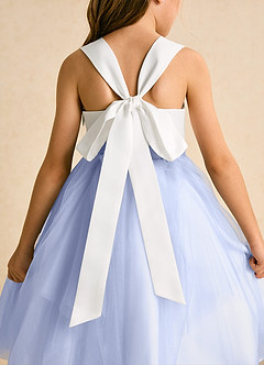 Azazie Bonny Flower Girl Dresses Ivory Ice Ball-Gown Pleated Tulle Dress image9