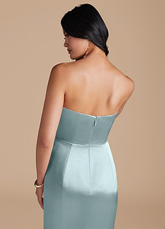 Azazie Aura Bridesmaid Dresses Mist Mermaid Metallic Satin Convertible Dress image4
