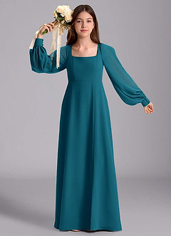 Azazie Bondi Junior Klänning av A-Line i Chiffong Blouson image5