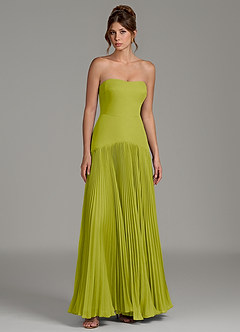Azazie Yuliana Bridesmaid Dresses Lemongrass A-Line Strapless Chiffon Dress image7