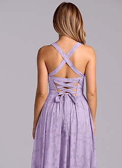 Azazie Francis Brautjungfernkleider A-Linie Korsett Blumen-Burnout Kleid Flieder image8