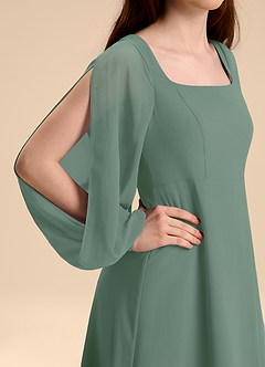 Azazie Bondi Junior Eucalyptus A-Line Blouson Chiffon Dress image8
