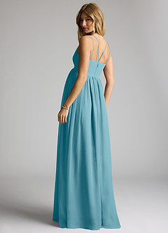 Azazie Emree Brautjungfernkleider für Schwangere A-Linie Chiffon Bodenlänge Kleid image5