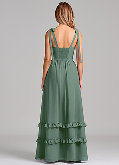 Azazie Anastacia Brautjungfernkleider A-Linie Herzausschnitt Chiffon Kleid Eukalyptus image2