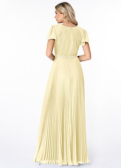 Azazie Kara 겸손한 신부 들러리 드레스 A라인 주름진 쉬폰 플로어 길이 드레스 image2