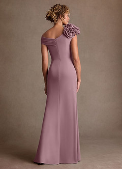 Azazie Gwynne vestidos de madre de la novia Vestido de Rosa Polvorienta de Crepé elástico de Corte Sirena con Vestidos sin tirantes image3