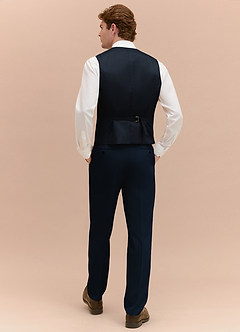 front William Navy Blue Comfort Blend Suit Vest