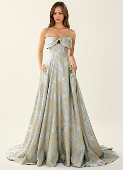 Leilani Ice Blue Corset Lace Up Back Beading Prom Dress image1