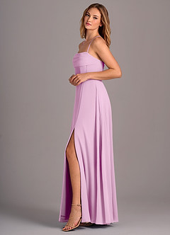 Azazie Carolyn Bridesmaid Dresses Candy Pink A-Line Pleated Chiffon Dress image3