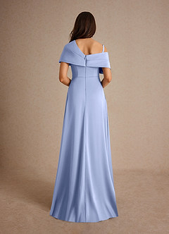 Azazie Milton Mother of the Bride Dresses Ice A-Line Pleated Stretch Satin Dress image4