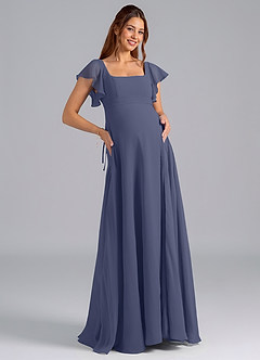 Azazie Bondi Abiti da damigella d'onore premaman Abito A-Line Increspato Chiffon Floor-Length image1
