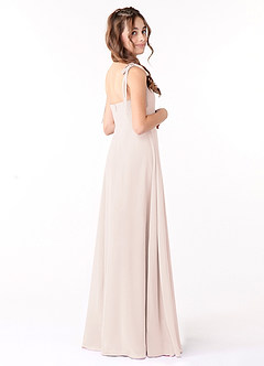 Azazie Rosey Junior Rose Petal A-Line Sweetheart Neckline Chiffon Dress image2