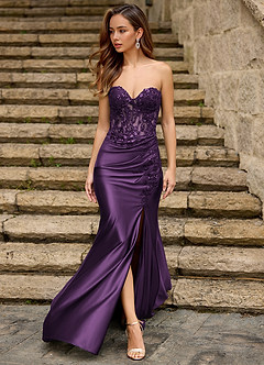 Emblace Plum Mermaid Prom Dress image3