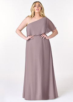 Azazie Lizzy Bridesmaid Dresses Dusk A-Line One Shoulder Chiffon Dress image8