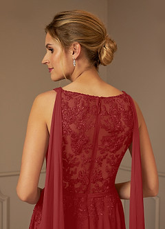 Azazie Joules Mère de la mariée Robes Robe Trapèze en Mousseline de soie Paillettes Rouille image8