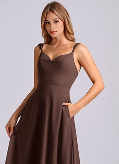 Azazie Beatrice Bridesmaid Dresses Ganache A-Line Sweetheart Neckline Chiffon Dress image11