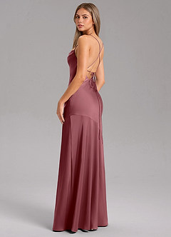 Azazie Grata Brautjungfernkleider Etui Seitliche Cut-Outs Stretch-Satin Kleid Wüstenrose image7