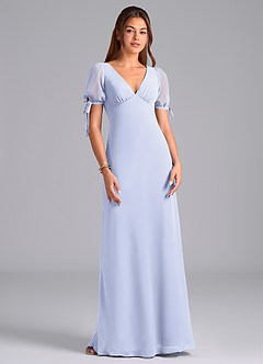 Azazie Pheby Bridesmaid Dresses Lavender A-Line Pleated Chiffon Dress image4