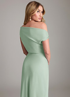 Azazie Emerson 신부 들러리 드레스 쉬스 오프 더 숄더 쉬폰 바닥 길이 드레스 image3