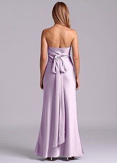 Azazie Ailanie Brudtärnklänningar Klä av Tubklänning i Stretch Satin Axelbandslös Frostad Lila image7