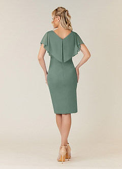 Azazie Waverly Mother of the Bride Dresses Eucalyptus Sheath Pleated Mesh Dress image2