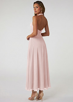 Azazie Tessie Bridesmaid Dresses Blushing Pink A-Line Pleated Chiffon Dress image2