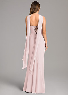 Azazie Sorrel Bridesmaid Dresses Blushing Pink Mermaid Corset Chiffon Dress image5
