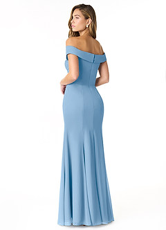 Azazie Lecia Final Sale Black Empire Off-The-Shoulder Pleated Chiffon Convertible Dress image5