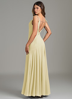 Azazie Dawn Bridesmaid Dresses Lemon Sorbet Mermaid Pleated Chiffon Dress image2