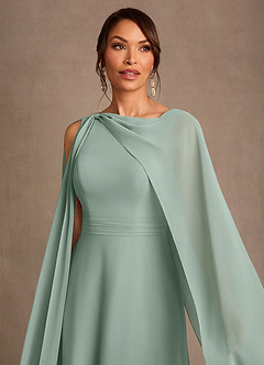 Azazie Liddie Mother of the Bride Dresses Agave A-Line Pleated Chiffon Dress image5