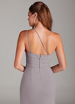 Azazie Eren Jurken voor bruidsmeisjes Jurk van Stretch crêpe met Kolom One-Shoulder Schemering image7