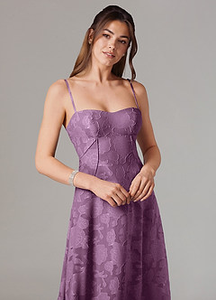 Azazie Valentine Suknie dla druhen Linia A Dekolt w kształcie serca Kwiatowe wypalenie Do ziemi Sukienka image2