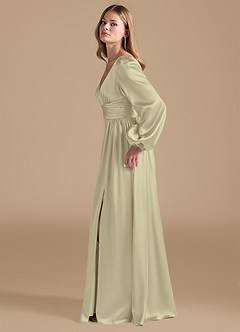 Azazie Norah Final Sale Auburn A-Line Metallic Satin Dress image5