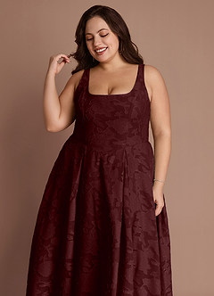 Amalie Wine A-line Midi Dress image6