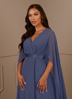 Azazie Isa Mother of the Bride Dresses Stormy A-Line V-Neck Pleated Chiffon Dress image5
