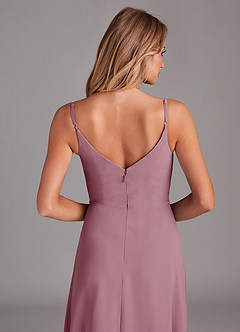 Azazie Daenerys Bridesmaid Dresses Vintage Mauve A-Line Cowl Chiffon Dress image7