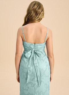 Azazie Mai Junior Etui Plissee Blumen-Burnout Kleid Nebel image7