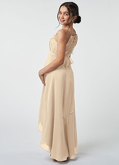 Azazie Oaklynn Junior Champagne A-Line Pleated Chiffon Dress image5