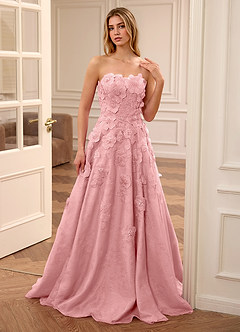 Adelaide Pink Floral A-line Rhinestone Embroidery Sweetheart Neckline Prom Dress image7