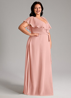 Azazie Lainey Bridesmaid Dresses Rosette A-Line with Pockets Chiffon Dress image12