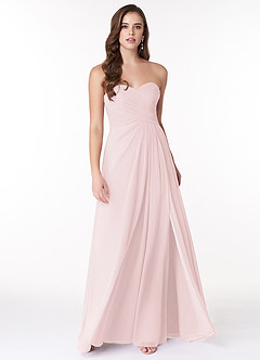 Azazie Arabella Allure Robes de demoiselle d'honneur Robe Trapèze Convertible en Mousseline de soie Encolure en Forme de Cœur Rose Pâle image4