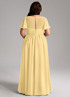 Azazie Verna Maternity Bridesmaid Dresses A-Line V-Neck Ruched Chiffon Floor-Length Dress image12