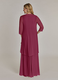 Azazie Manuella Mother of the Bride Dresses Mulberry A-Line V-Neck Pleated Chiffon Dress image8