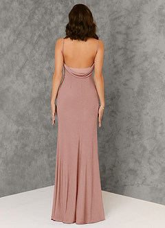 Azazie Beryl Bridesmaid Dresses Dusty Rose Sheath Luxe Knit Dress image2