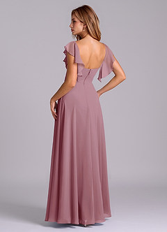 Azazie Leilani Bridesmaid Dresses Vintage Mauve A-Line Pleated Chiffon Dress image5
