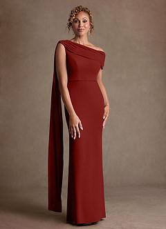 Azazie Bassi vestidos de madre de la novia Vestido de Terracota de Malla de Corte Sirena con Vestidos sin tirantes image1