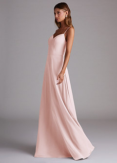 Azazie Marley Bridesmaid Dresses Blushing Pink A-Line Off the Shoulder Chiffon Convertible Dress image6