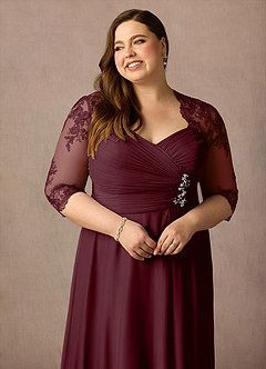 Azazie Anne Mother of the Bride Dresses Cabernet Sheath Sweetheart Sequins Lace Dress image17