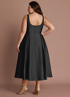 Olivia Black Pleated Midi Dress image10