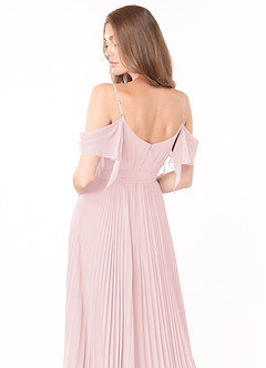 Azazie Lyney Jurken voor bruidsmeisjes Jurk van Chiffon met A-Lijn Off the Shoulder Blozend Roze image5